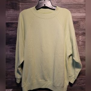 American Eagle Woman's Ahh-Mazingly Soft Lime Green Jegging Crew Sweatshirt XS